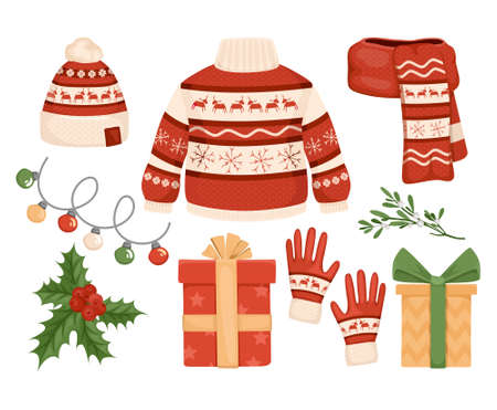 Handmade Christmas Gifts Setのイラスト素材