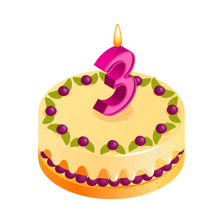 Three Years Cake Compositionのイラスト素材