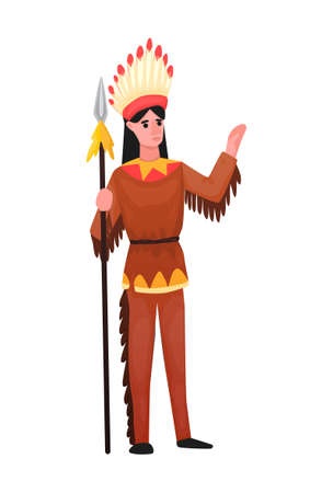 Red Indian Man Compositionのイラスト素材