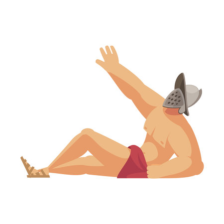 Fallen Roman Gladiator Compositionのイラスト素材