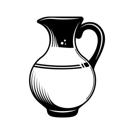 Milk Jar Engraving Compositionのイラスト素材