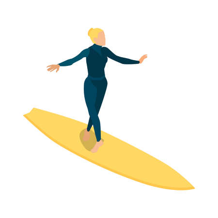 Surfing Board Balance Compositionのイラスト素材