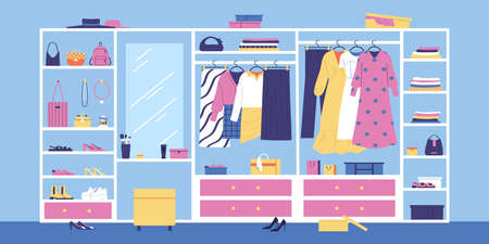 Wardrobe Flat Illustrationのイラスト素材