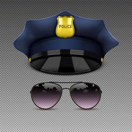 Police Hat Eyeglasses Setのイラスト素材