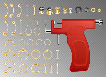 Piercing Realistic Setのイラスト素材