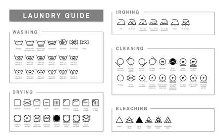 Laundry Labels Guide Setのイラスト素材