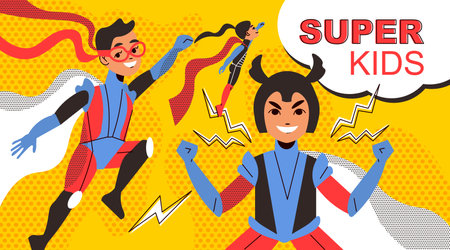Superhero Kids Comicsのイラスト素材