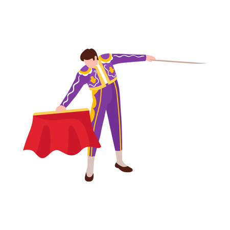 Bullfighter With Stick Compositionのイラスト素材