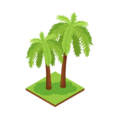 Palm Trees Pair Compositionのイラスト素材