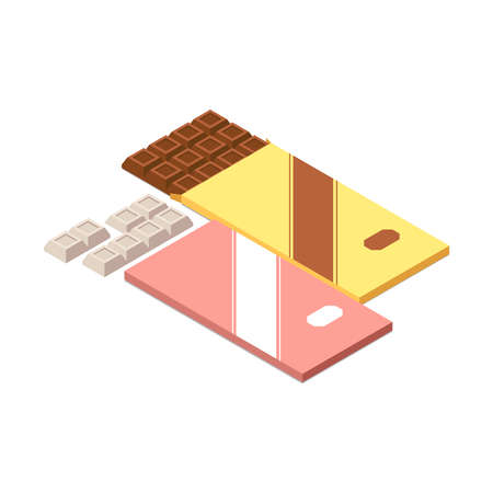 Chocolate Bars Isometric Compositionのイラスト素材