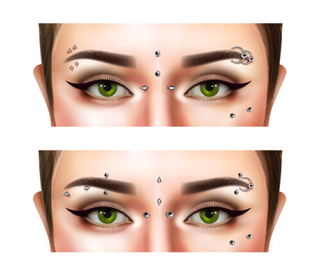 Realistic Piercing Bannersのイラスト素材