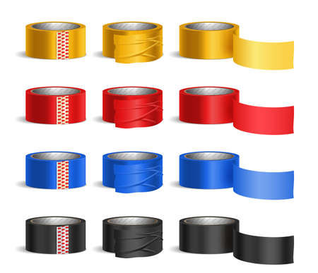 Tape Roll Bright Pieces Setのイラスト素材