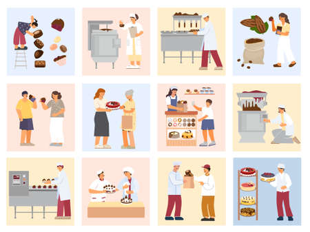 Sweet Candies Square Compositionsのイラスト素材