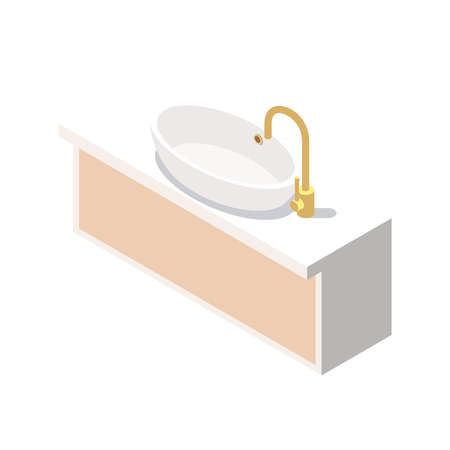 Isometric Washing Sink Compositionのイラスト素材