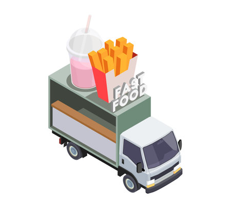 Fast Food Truck Compositionのイラスト素材