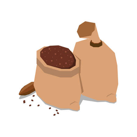Chocolate Bean Sacks Compositionのイラスト素材