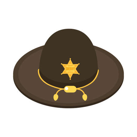 Sheriff Hat Isometric Compositionのイラスト素材