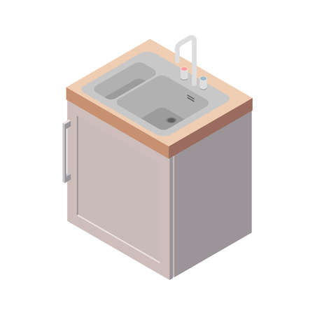 Kitchen Washing Sink Compositionのイラスト素材