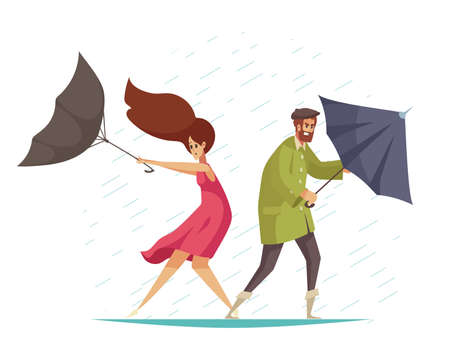 Rainy Bad Weather Compositionのイラスト素材