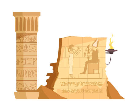 Ancient Egyptian Drawings Compositionのイラスト素材