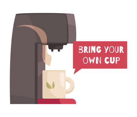 Coffee Machine Cup Compositionのイラスト素材