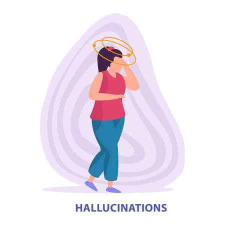 Hallucinations Mental Disorder Compositionのイラスト素材
