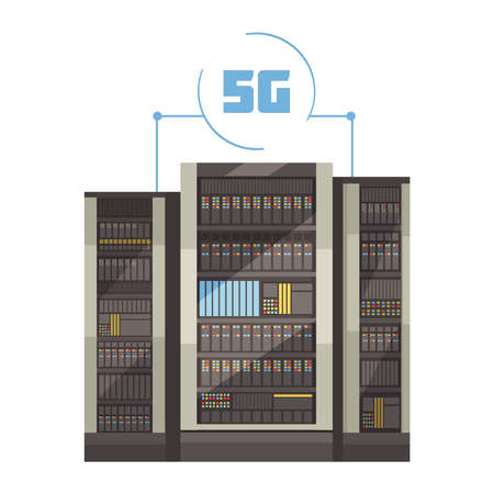 5G Server Racks Compositionのイラスト素材