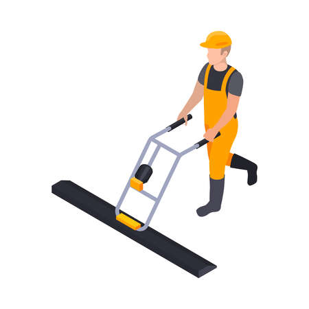 Road Smoothing Worker Compositionのイラスト素材