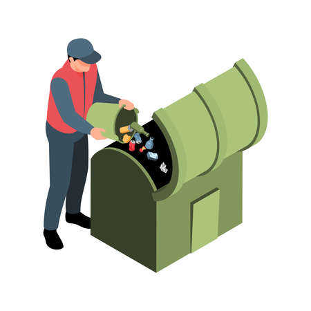Taking Out Litter Compositionのイラスト素材