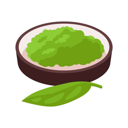 Japanese Matcha Powder Compositionのイラスト素材