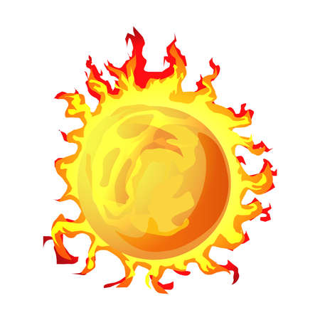 Burning Sun Cartoon Compositionのイラスト素材