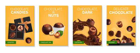 Chocolate Poster Realistic Set