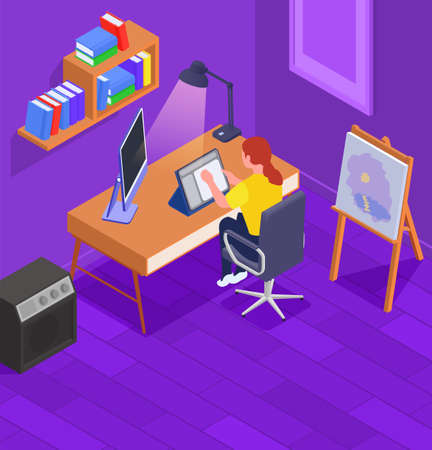 Hobby Isometric Backgroundのイラスト素材