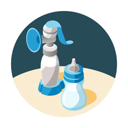 Baby Feeding Bottles Compositionのイラスト素材