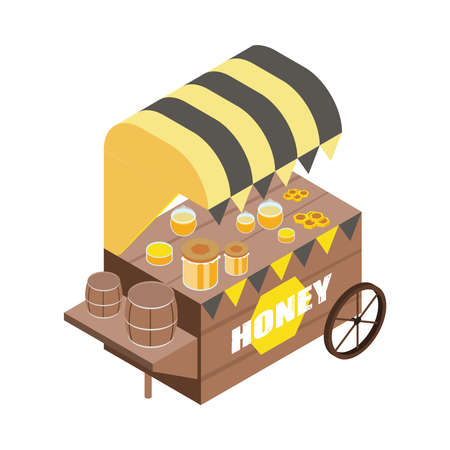 Fresh Honey Stall Compositionのイラスト素材