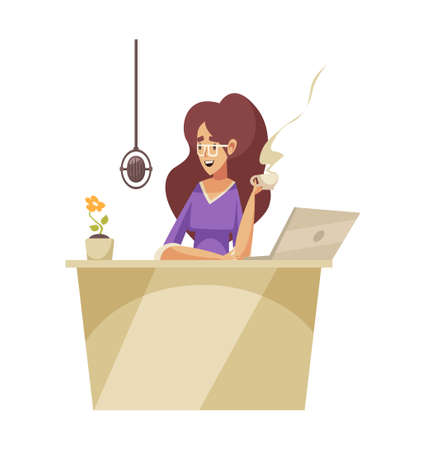 Radio Morning Host Compositionのイラスト素材