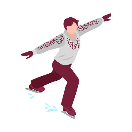 Figure Skater Isometric Compositionのイラスト素材