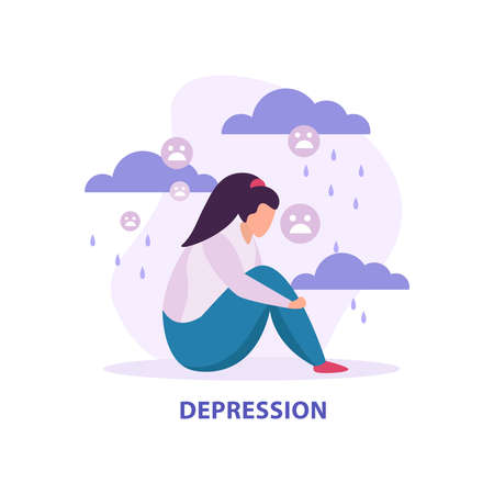 Depression Mental Disorder Compositionのイラスト素材