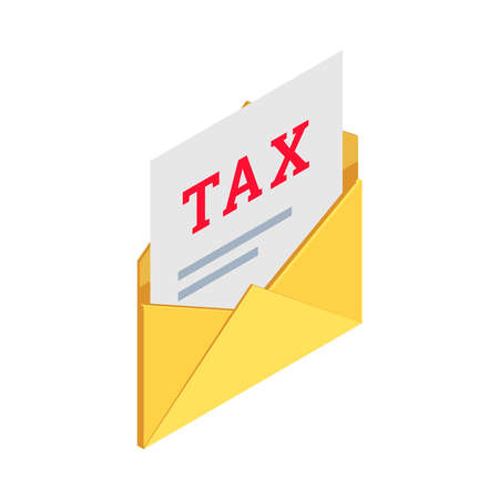Tax Letter Isometric Compositionのイラスト素材