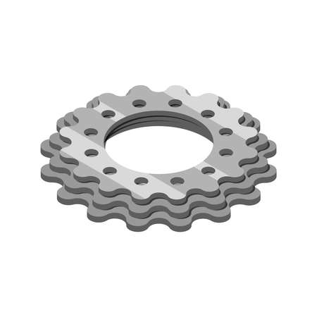 Bicycle Sprocket Isometric Compositionのイラスト素材