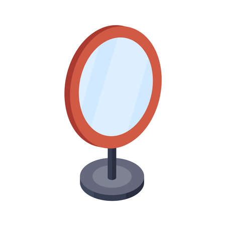 Desktop Mirror Isometric Compositionのイラスト素材