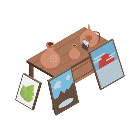 Artwork Stall Bazaar Compositionのイラスト素材