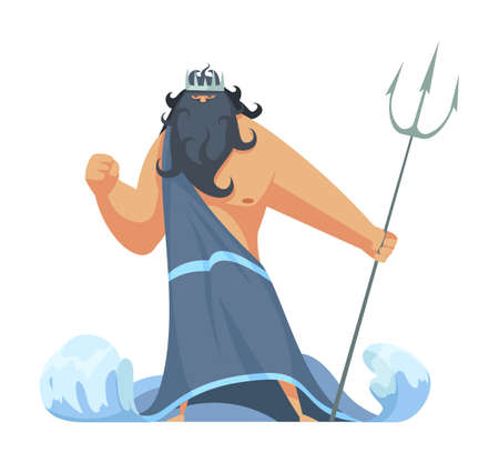 Ancient God Poseidon Compositionのイラスト素材
