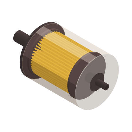 Oil Filter Isometric Compositionのイラスト素材