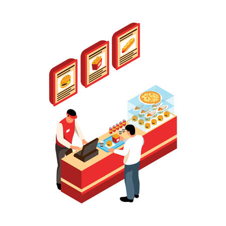 Street Food Counter Compositionのイラスト素材