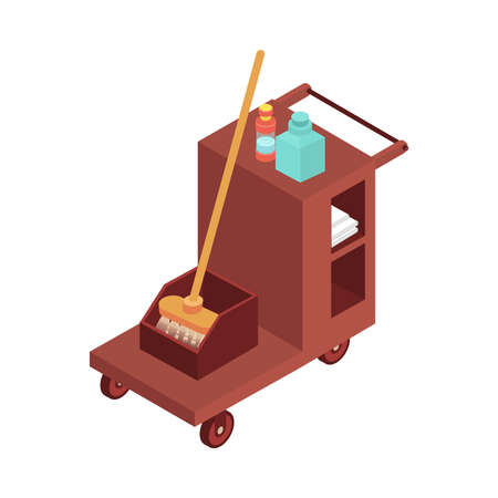 Street Sweepers Wheelbarrow Compositionのイラスト素材
