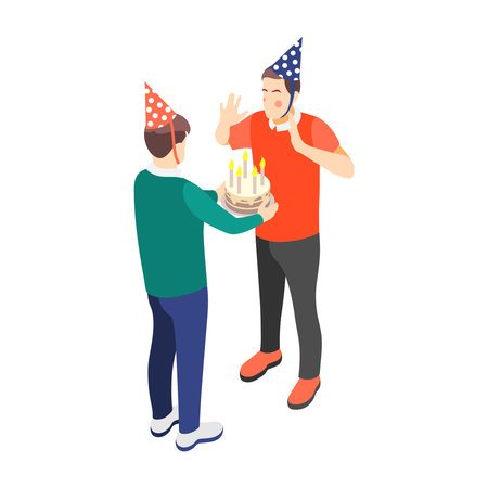 Male Friendship Birthday Compositionのイラスト素材