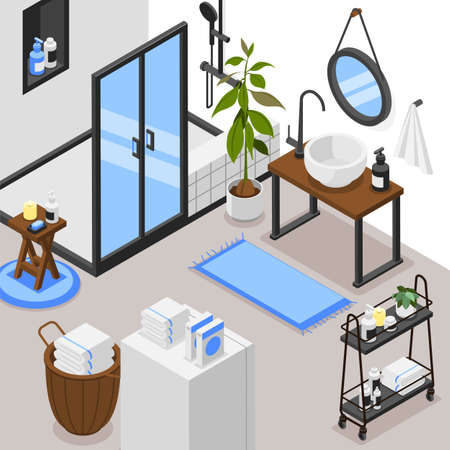 Modern Bathroom Backgroundのイラスト素材