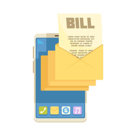 Incoming Bills Smartphone Compositionのイラスト素材