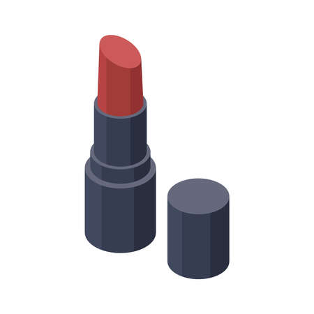 Isometric Open Lipstick Compositionのイラスト素材